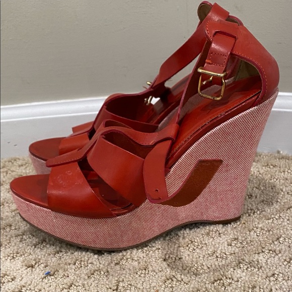 J Crew wedges. Red. Size 8 - Picture 2 of 5